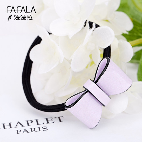 法国佩妮糖果色小蝴蝶结皮筋女扎头绳发绳头圈橡皮筋发圈韩国发饰 - 图0