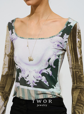 TWOR小狗银吊坠项链原创设计