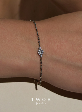 TWOR缇坞/S925银小太阳饼手链女