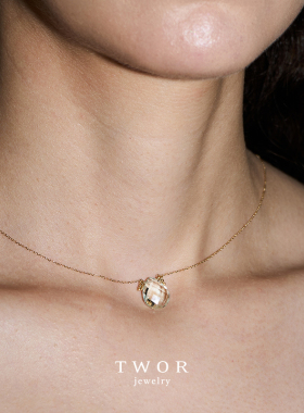 twor原创设计彩色水晶18K金项链