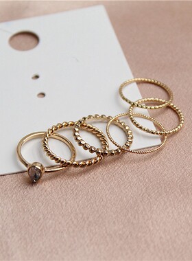 日韩风格新款金属麻花圈素圈戒指