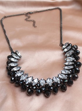 金属镀金女玻璃珠项链