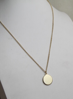 欧美风格新款金属圆片项链锁骨链
