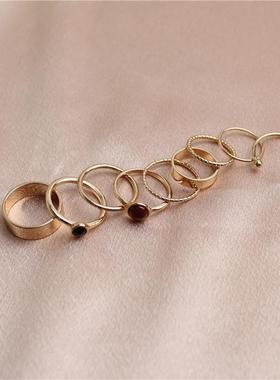 套装组合戒指金属镀金日韩男女