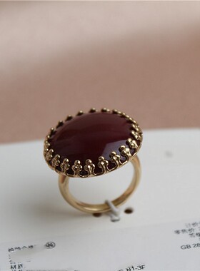 女金属镀金欧美几何体戒指