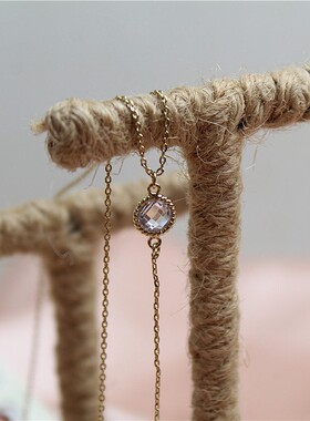日韩风格新款全铜材质微瑕锆石项链简约大气日常款时尚毛衣链C-10