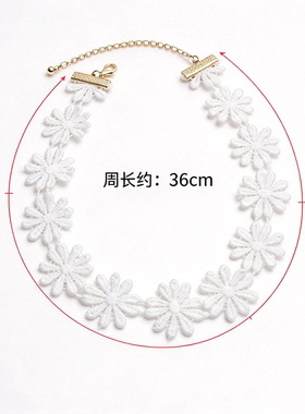 白色蕾丝雏菊choker项圈女温柔