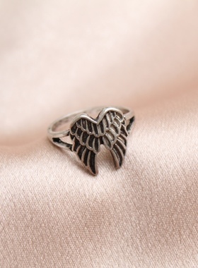 新款复古银色做旧合金戒指骷髅