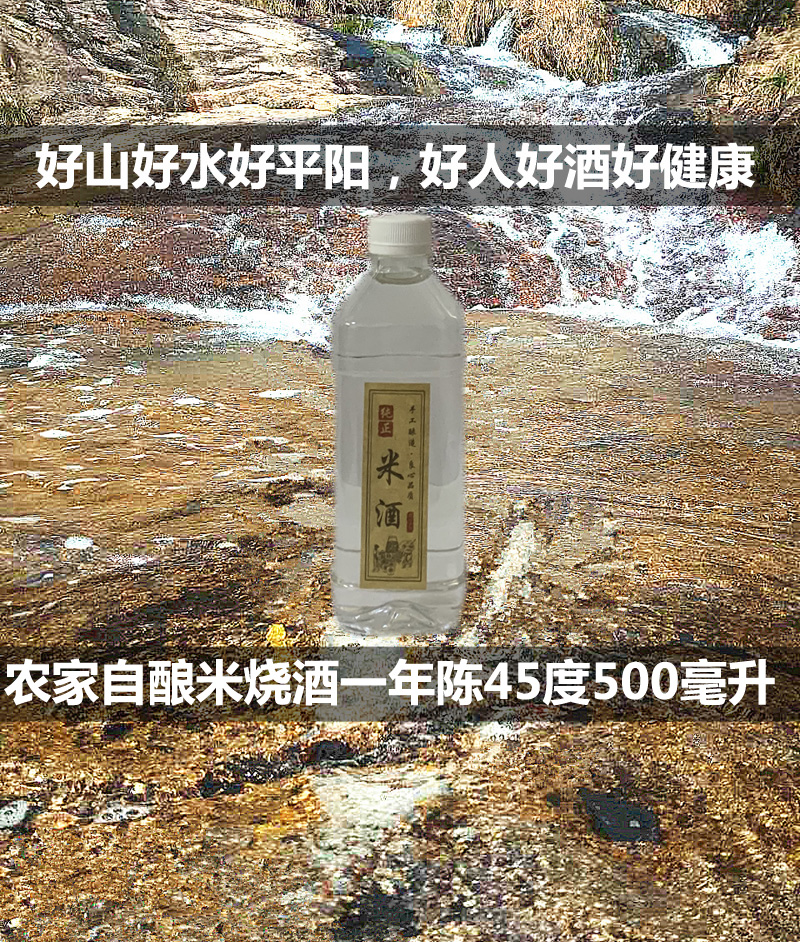 温州平阳45度原浆自酿农家米酒糯米酒烧酒白酒泡酒药酒米烧500ml - 图2