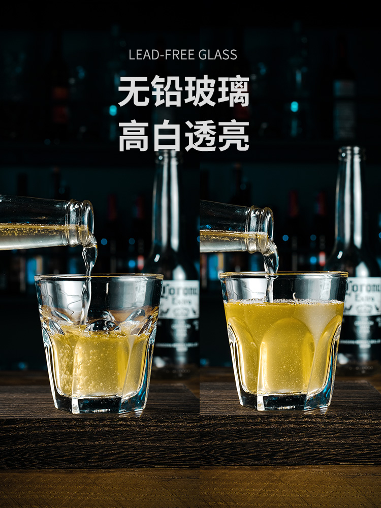 整箱钢化啤酒杯玻璃杯商用酒吧KTV专用八角杯防摔家用小酒杯子 - 图2