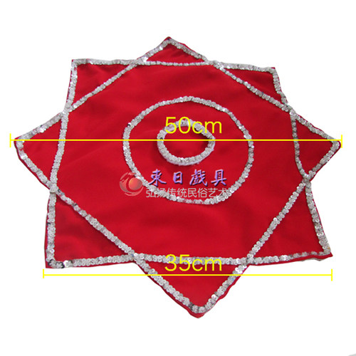 一对专业考级加厚麻纱秧歌舞蹈手绢花成人手巾花二人转手帕八角巾 - 图3