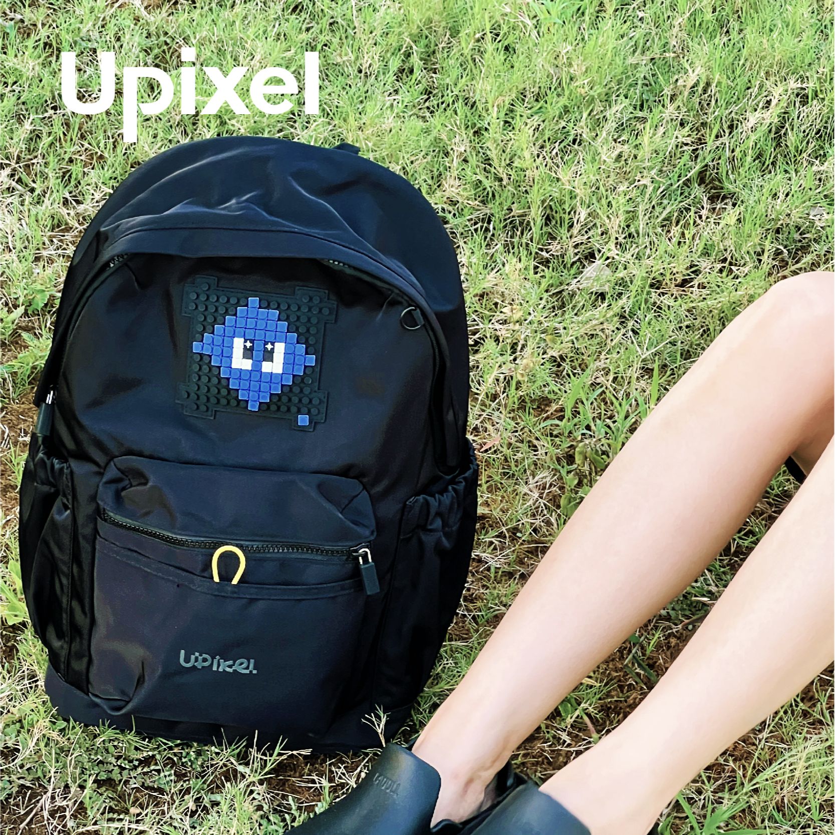 upixel双肩包女新款DIY大学生轻便大容量户外男旅行包青少年书包 - 图2