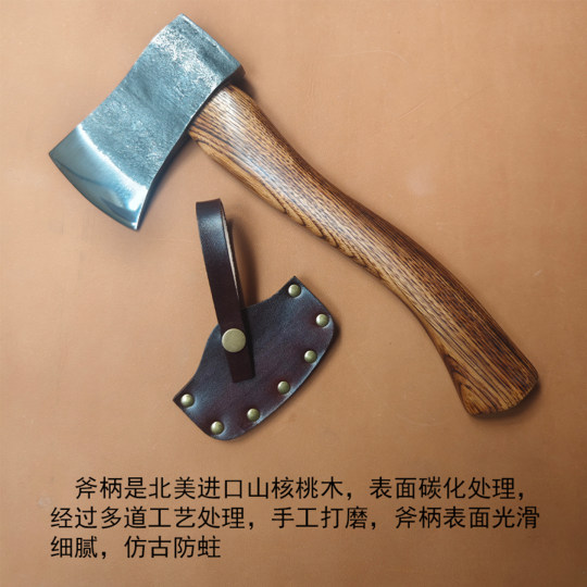 锻打斧头野营斧头户外露营砍伐斧子劈柴斧消防剁骨1055钢全钢锻打