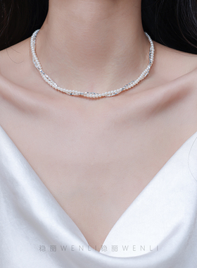 超好搭配的缠绕珍珠项链女气质