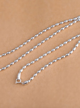 缘佛珠宝米珠链情侣素银色