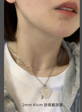 925纯银项链马鞭链侧身链男士情侣配链结实T恤搭配可定制长度日韩