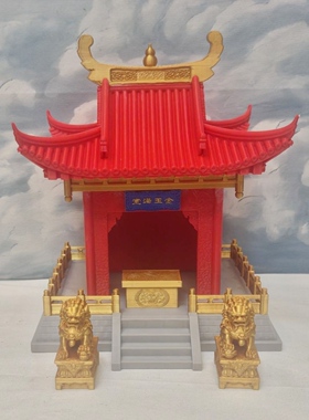 3D打印中式宫殿庙宇摆件招财建筑模型神龛供奉桌面装饰工艺品