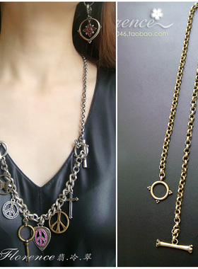 美式朋克做旧十字架蝴蝶情侣手链