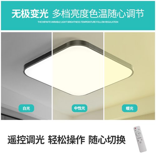 led吸顶灯简约现代长方形客厅灯卧室灯餐厅阳台书房走廊家用灯具 - 图2