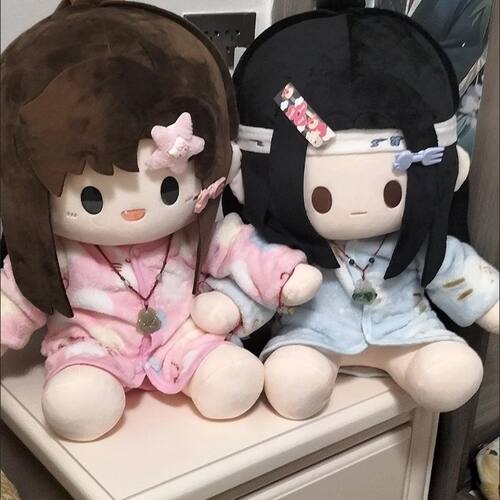 【1640人收藏】原创魔道祖师动漫周边同人魏无羡蓝忘机40cm棉花娃 - 图2