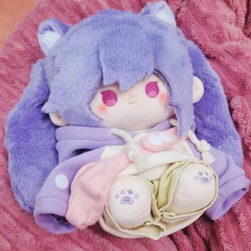 【限量首发】原神刻晴属性20cm棉花娃娃游戏周边二次元玩偶公仔 - 图0