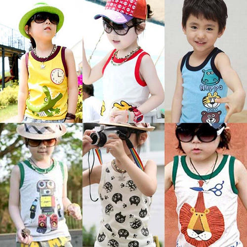 Детская хлопковая тонкая майка топ для мальчиков, футболка без рукавов, детская одежда