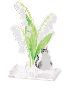 日本进口芬理希梦猫咪与花束透明相框入户玄关创意装饰摆件礼品