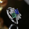Xielong 18 gold sapphire emerald wedding ring