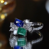 Xielong 18 gold sapphire emerald wedding ring