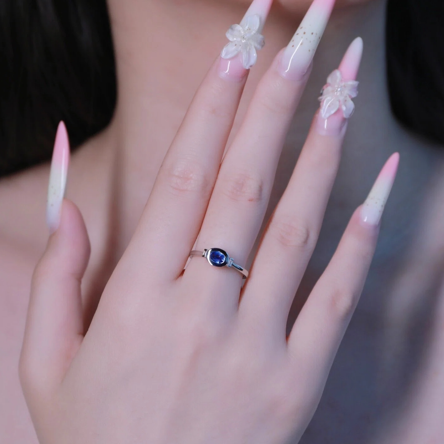 Xielong Platinum/18K Gold Sapphire Ring Certificate