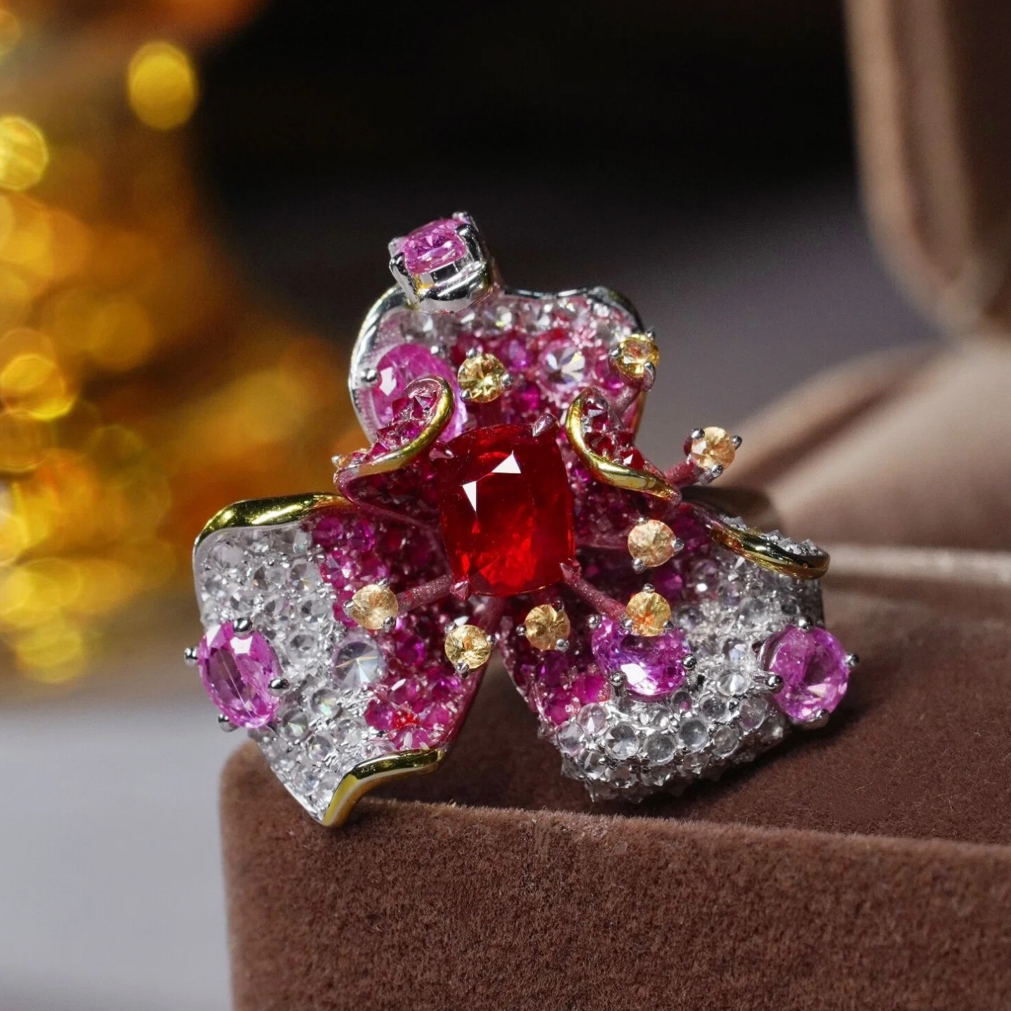 1 carat unheated pigeon blood ruby ring in 18K gold