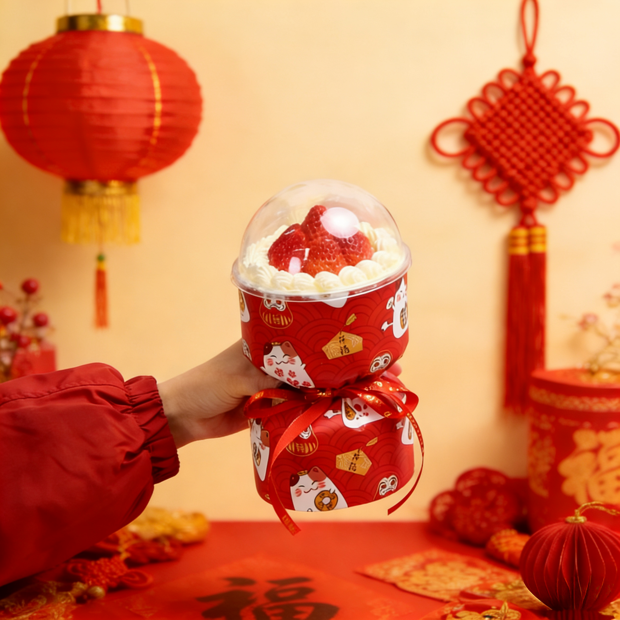 新年蛋糕花束成品花壳空包装 草莓蛋糕花束慕斯杯平安夜甜蜜礼物,淘宝优惠券,粉丝福利购,淘宝优惠卷