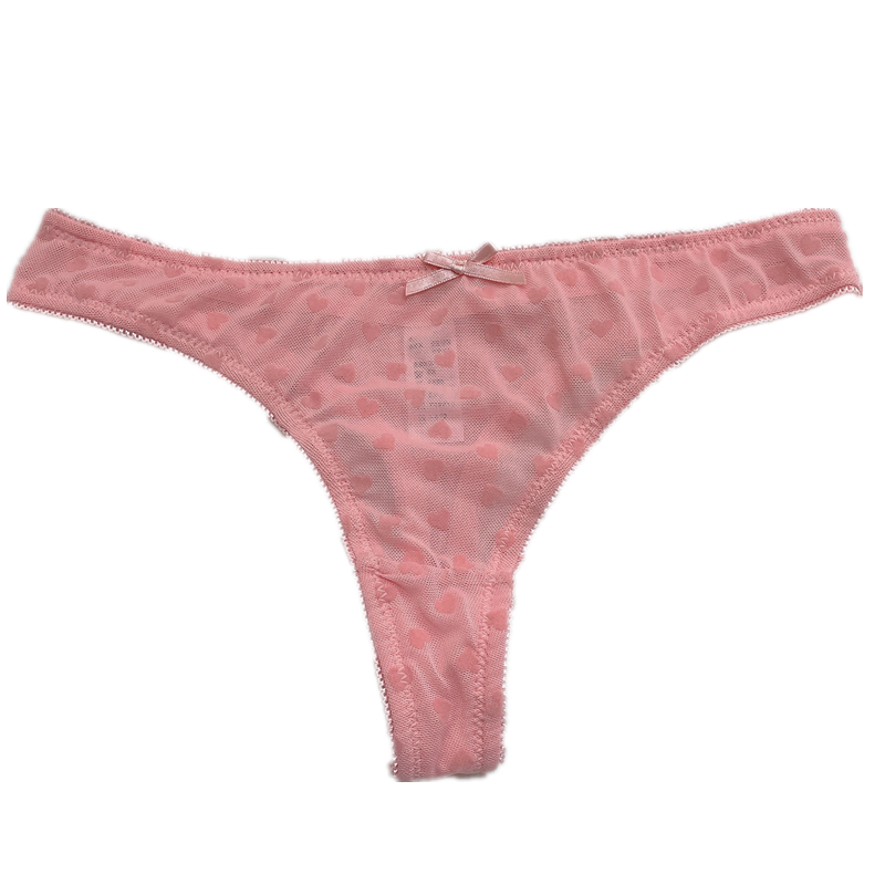 欧美丁字裤女性感低腰粉红爱心网纱性感T裤舒适丰臀薄款透视内裤,淘宝优惠券,粉丝福利购,淘宝优惠卷