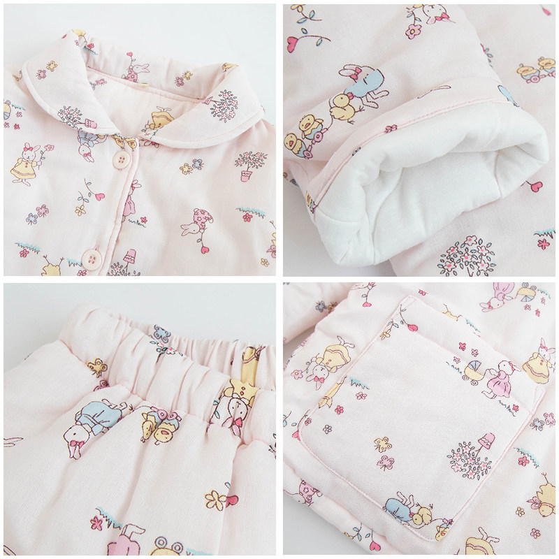 冬季加厚保暖夹棉棉袄棉衣儿童女童睡衣棉衣家居服中大童纯棉套装,淘宝优惠券,粉丝福利购,淘宝优惠卷