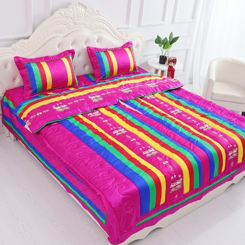 韩国外贸被贡缎纯棉被套高端家纺婚嫁喜被四件套结婚被子四季通用,淘宝优惠券,粉丝福利购,淘宝优惠卷