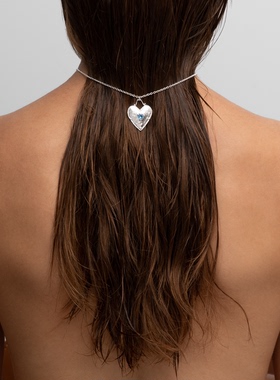 DANCE BLING复古心项链银镀金爱心尖晶高级感送礼原创叠戴锁骨链