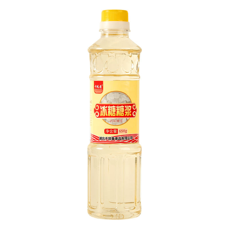 千凤香冰糖糖浆650g果糖手打水果柠檬茶咖啡奶茶店专用家用小瓶 - 图3