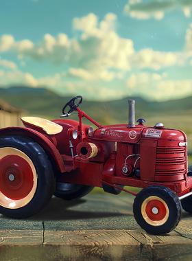 60年代复古怀旧手扶拖拉机模型