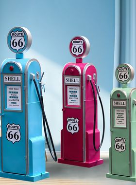 复古加油机模型收纳柜落地摆件