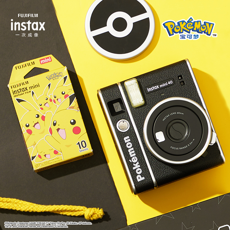 富士instax mini40 宝可梦联名款含拍立得相纸复古迷你傻瓜相机