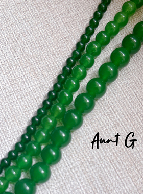 复古国风锁骨链绿色玉髓