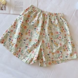 Летние тонкие штаны для отдыха, высокая талия, подходит для подростков, цветочный принт