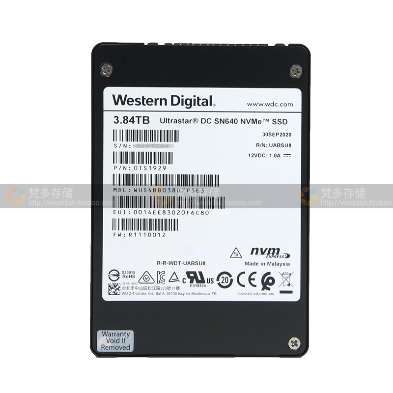 WD/西数 SN640 SN840 3.84T U.2企业级SSD 4T 2.5寸nvme固态硬盘-图0