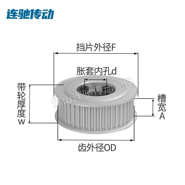 Keyless tightening sleeve synchronous wheel aluminum alloy pulley 5M
