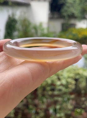 『青禾淑坊』天然玛瑙手镯  {灯火阑珊} 国风古典玉石圆镯 57.5MM