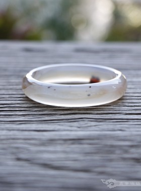 『青禾淑坊』天然玛瑙手镯 {金井梧桐秋叶黄} 国风古典镯 58.5MM