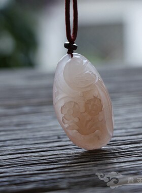 『 青禾淑坊 』天然金丝玉项链——{喜上眉梢} 古典寓意 玉石吊坠