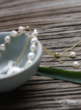 古典天然白蝶贝珍珠手串