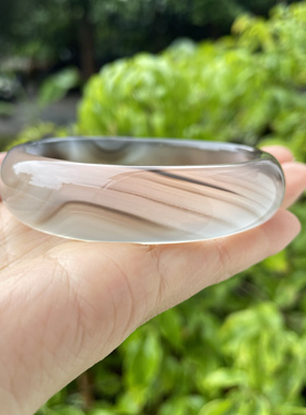 『青禾淑坊 』天然水墨玛瑙手镯 {草色烟光残照里}国风古典镯58mm