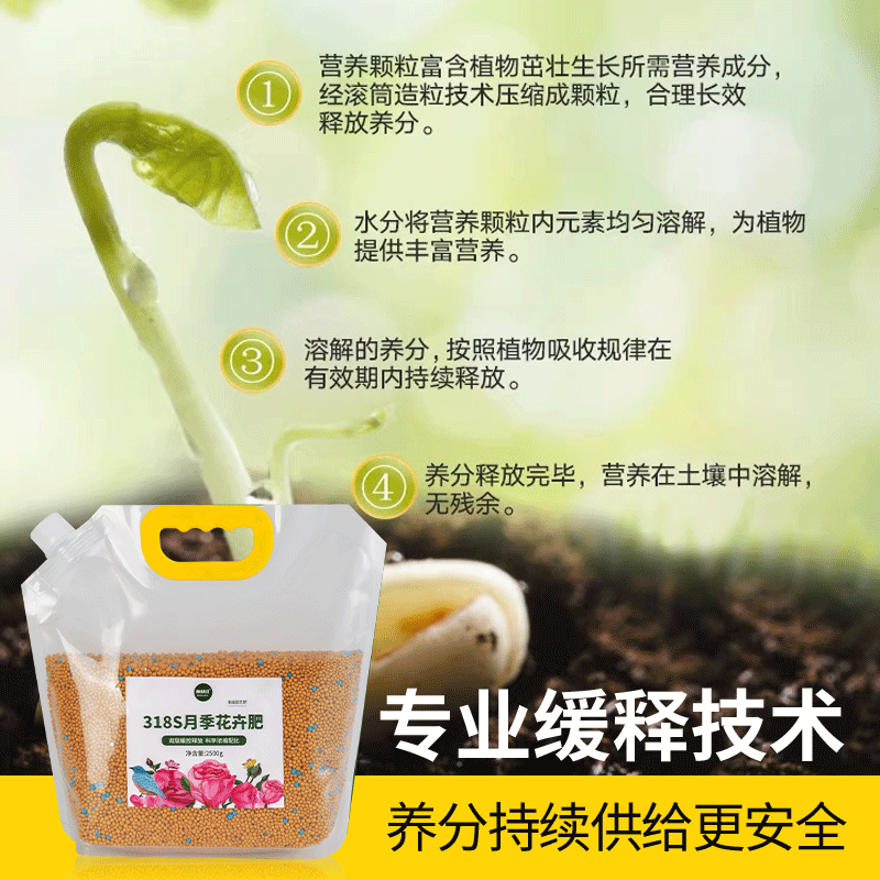 花肥料家用盆栽植物通用型复合肥颗粒养花花卉绿植多肉专用缓释肥-图0